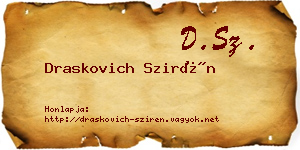 Draskovich Szirén névjegykártya